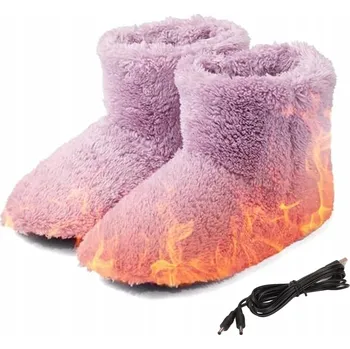 Dámská zimní obuv VYHŘÍVANÉ ELEKTRICKÉ BOTY ZATEPLENÉ ZIMNÍ BOTY USB 35 - 39 RŮŽOVÉ