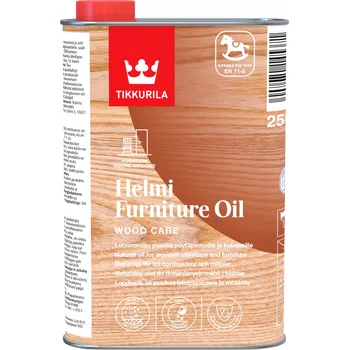 Olej na dřevo Přírodní olej na dřevěný nábytek a pracovní desky Tikkurila Helmi Furniture Oil 0,25 l