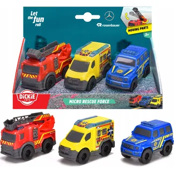 autíčko DICKIE TOYS SOS Micro Záchranná Vozidla 3ks 9 Cm