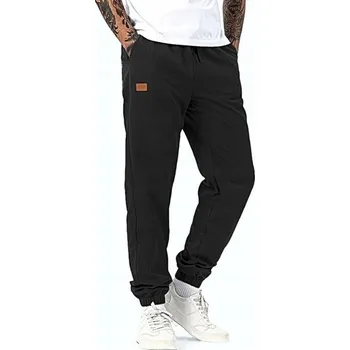 Pánské ležérní kalhoty, tepláky, chino cargo s gumou, tmavě modré, vel XL