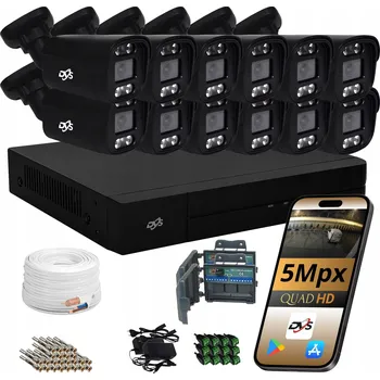 IP kamera Sada pro monitoring DVS VENKOVNÍ SADA 12 ANALOGOVÝCH KAMER ČERNÁ TUBA 5MPX