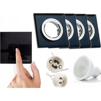 Stropní svítidlo zapuštěné Decorya 50 W GU10 55 cm černé