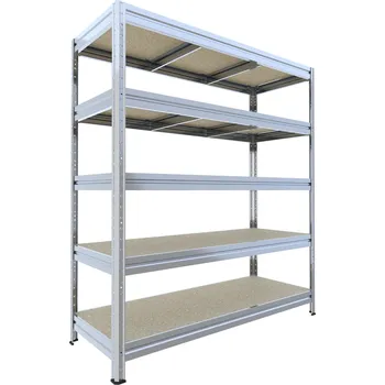 Dílenský regál Velký regál do dílny Biedrax 60 x 240 x 177 cm, 5 polic - pozink/JSD 10 mm, 300 kg/pol.