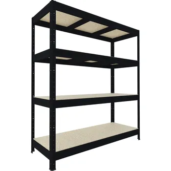 regál Velký regál do domácnosti Biedrax 60 x 160 x 177 cm, 4 police - černý/JSD 15 mm, nosnost police 200 kg