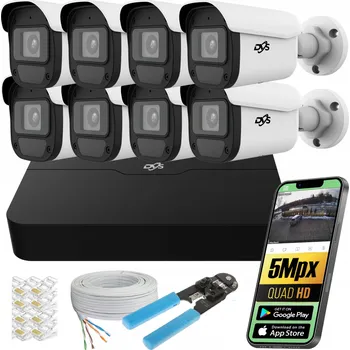 Bezpečnostní kamera Sada pro monitoring DVS 8x IP PoE kamera 5MP 1080p IP67