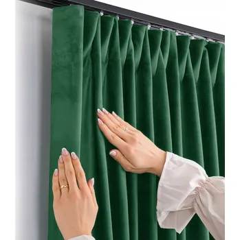 Obraz FILUMI Sametový Závěs VELUR se Řasící páska, LAHVOVĚ ZELEŇ, 200x260 cm