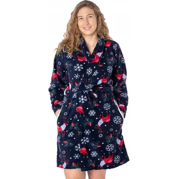 Dámský župan Good Night dámský župan ke kolenům bez kapuce tmavě modrý velikost L
