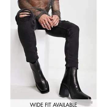 Dámské polobotky ASO DESIGN ČERNÉ KOŽENÉ BOTY NA PODPATKU (40,5)