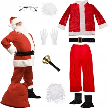 Karnevalový kostým Santa Claus Kostým Pako 22682 Sada 13 Dílů Velur Červený Pro