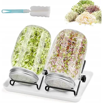 Sklenice KLÍČÍCÍ SKLENICE NA KLÍČKY NÁDOBA NA SEMENA KLÍČKY 1L 2ks