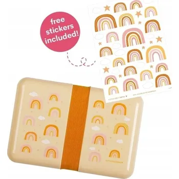 Svačinový box A Little Lovely Company – Svačinový Box Lunchbox Duha s nálepkami