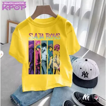 KPop Demon Hunters (Lovkyně démonů) KPop Demon Hunters dětské tričko s potiskem - Saja Boys Barva: žlutá (18), Velikost: 130