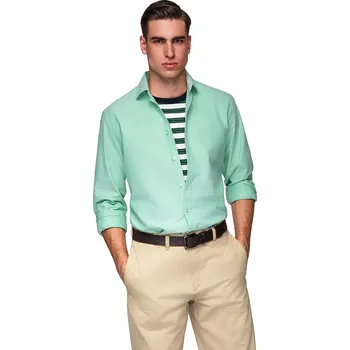 Pánská košile Elegantní pastelová pánská košile Oxford mátová OM-SHOS-0183 V4 vel. L