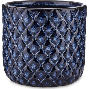 Květináč Obal Na Květináč na květináč 15 x 16,5 cm keramický modrý