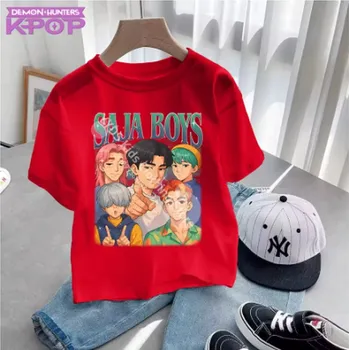 KPop Demon Hunters (Lovkyně démonů) KPop Demon Hunters dětské tričko s potiskem - Saja Boys (různé barvy) Barva: červená (11), Velikost: 110