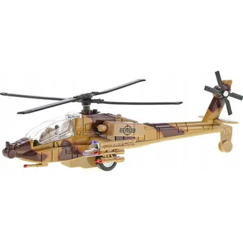 autíčko Micro Trading Vojenský helikoptéra 20 cm kovová akumulátor se zpětným chodem, světlem a zvukem