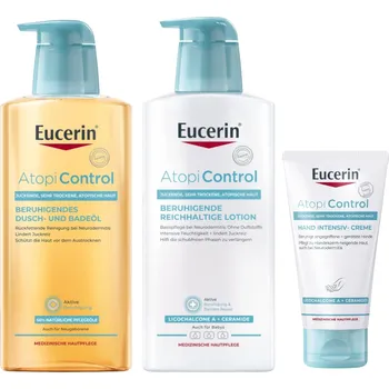 Péče o ruce EUCERIN ATOPICONTROL Balzám pro atopickou pokožku + Krém na ruce s ekzémem + Mycí olej
