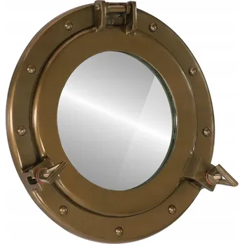 Zrcadlo Průzorové okénko se zrcadlem nástěnné Ø 30 cm hliník a sklo