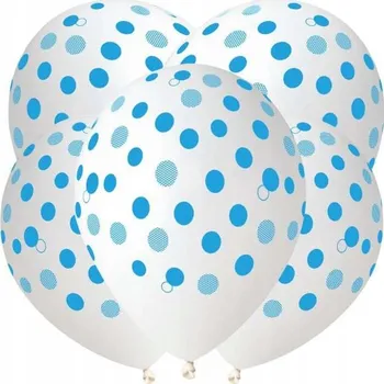 Balónek Balónky Ge.Ma.R. Modré puntíky 12" 5 ks