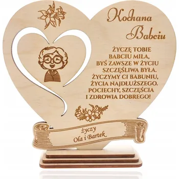 Obraz DŘEVĚNÁ STATUETKA PRO BABIČKU KE DNI BABIČEK SUPER DÁREK S GRAVÍROVÁNÍM DÁREK