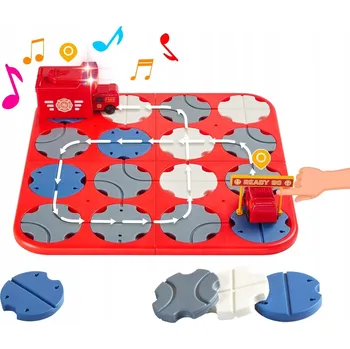 Hlavolam HRA PRO DĚTI LABYRINT S AUTEM, SVĚTLEM A ZVUKEM - SADA 16 DÍLŮ