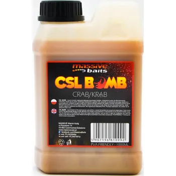 Návnadová surovina Tekutá přísada do krmiva pro kapry Massive Baits CSL Boomb Crab 1l
