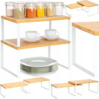 police Kuchyňská police na koření, organizér do kuchyně, 2 ks police na pracovní desku, regál