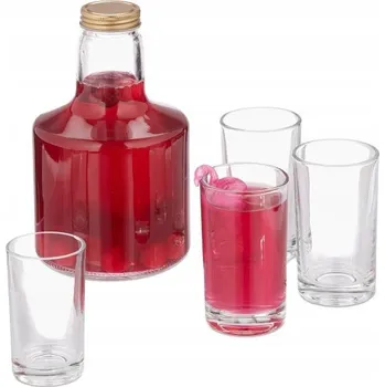 SKLENĚNÁ KARAFA Sada 4 sklenice Relaxdays