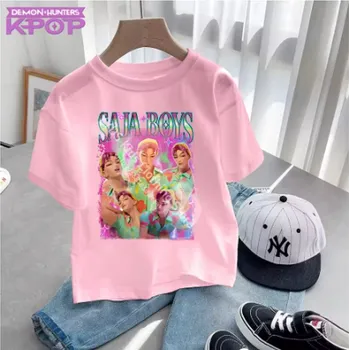 KPop Demon Hunters (Lovkyně démonů) KPop Demon Hunters dětské tričko s potiskem - Saja Boys (různé barvy) Barva: růžová (16), Velikost: 110