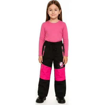 Dívčí kalhoty Dívčí šusťákové kalhoty zateplené Kugo BU621 černé