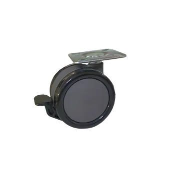 Nábytkové kování Kolečko pr.75mm, šedá, s brzdou, 50kg, měkčený běhoun