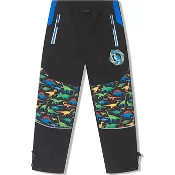 Chlapecké kalhoty Chlapecké šusťákové kalhoty zateplené Kugo BU620 černé