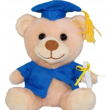 plyšák Plyšová Hračka Medvídek Absolvent se školní čepicí a diplomem - 15 cm