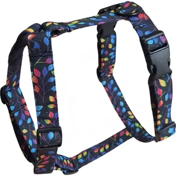 Postroj pro psa Softshellový postroj pro psa - DUHOVÉ LÍSTEČKY, XXL, 4 cm