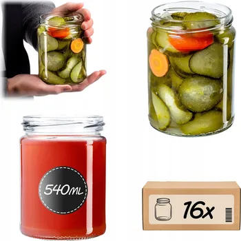 Sklenice 24x SKLENICE ZAVAŘOVACÍ SKLENICE 540ml SKLENĚNÁ NA ZAVAŘENINY SKLENICE
