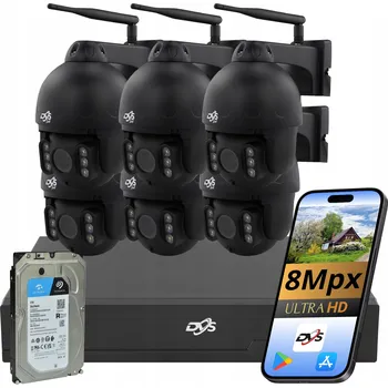 IP kamera Sada 6 otočných WiFi kamer DVS 8 Mpx s 2 TB úložištěm
