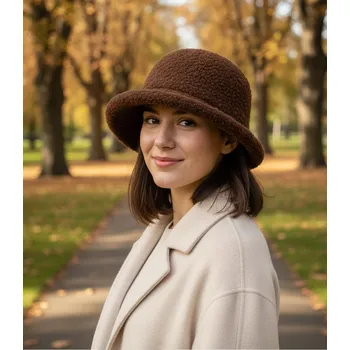 Klobouk Agrafka klobouk bucket hnědý velikost 57