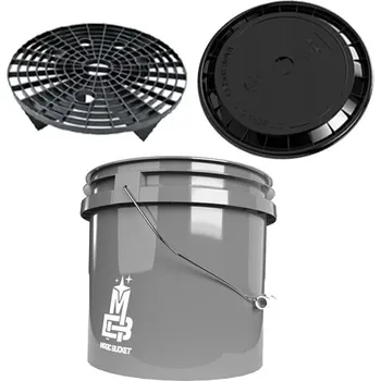 Magic Bucket Grey - detailingový kbelík 13 l s mřížkou a víkem