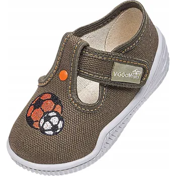 Dívčí bačkory VIGGAMI DĚTSKÉ PAPUČE DOMÁCÍ KHAKI NA SUCHÝ ZIP 20 JOB