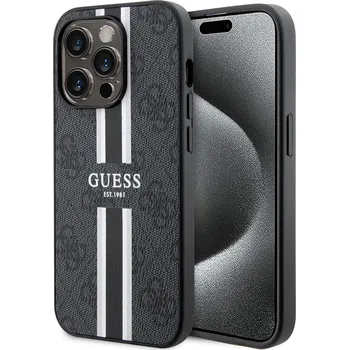 Telefonní příslušenství Guess Hardcase 4G Printed Stripes MagSafe iPhone 15 Pro Max černá