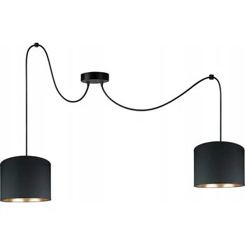 ZÁVĚSNÁ LAMPA GOLDEN 2 PAVOUK ČERNÁ SE STÍNIDLEM SE ZLATÝM VNITŘKEM, NASTAVITELNÁ