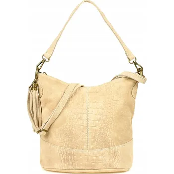 Kabelka Beltimore shopper kabelka z pravé kůže béžová