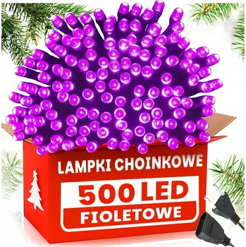 Vánoce VÁNOČNÍ OSVĚTLENÍ NA STROMEČEK 500 LED FIALOVÁ 32,7 m VNITŘNÍ SVÁTEČNÍ 8 REŽIMŮ