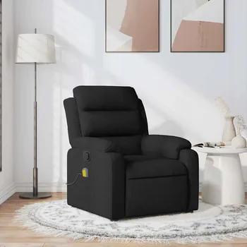 Křeslo VidaXL Rozkládací masážní křeslo, černé, látkové