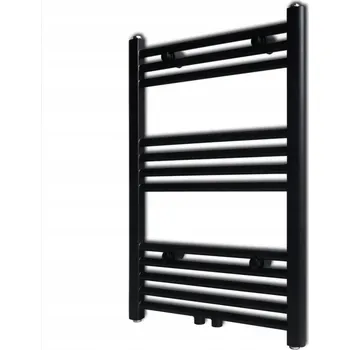 Radiátor Shumee Černý žebříkový radiátor do koupelny, rovný, ústřední topení, 500 x 764 mm
