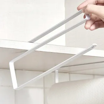 DRŽÁK ZÁVĚSNÝ KUCHYŇSKÝ KOVOVÝ NA PAPÍROVÉ UTĚRKY BÍLÝ 2ks