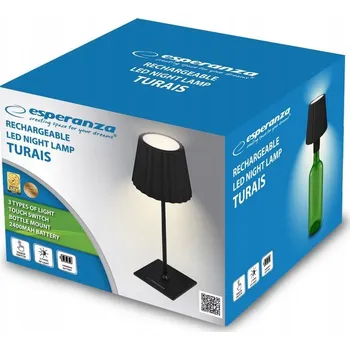 Lampička ESPERANZA STOLNÍ LED LAMPA TURAIS ČERNÁ
