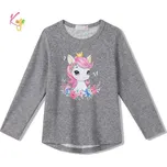 Dívčí tričko dlouhý rukáv Kugo WL0941 šedé