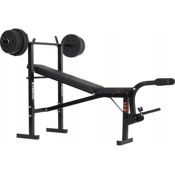 Tréninková lavice TREXO BenchFit Lite se stojanem a činkou, černá OS