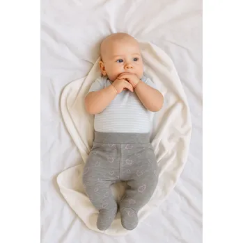 Dupačky Baby Service Zateplené polodupačky Srdíčka Šedé Vel. 56